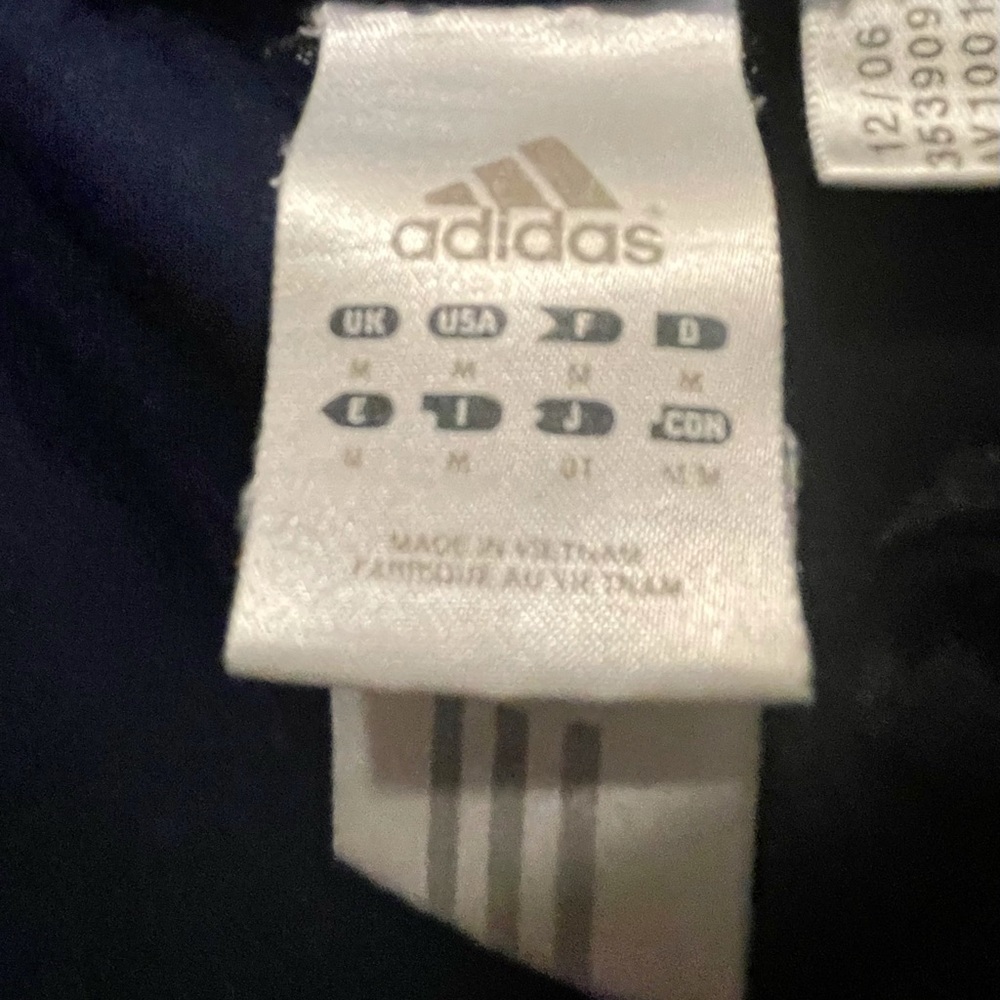 Adidas 3 Stripe Tricot Navy Cropped Athletic Pant M - Picture 4 of 5